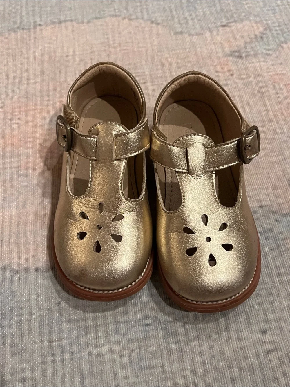 Metallic Gold Kids Mary Jane Shoes